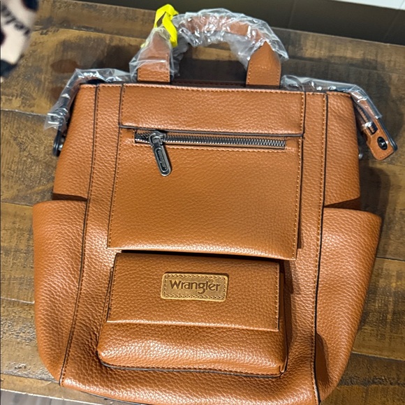 Wrangler Tan Leather Backpack - Picture 1 of 3